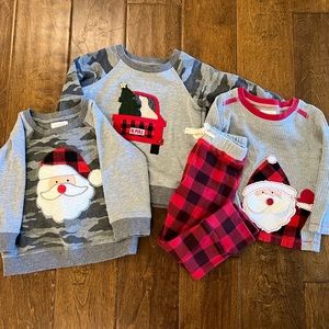 Boys Christmas sweatshirts/outfit 12-18 months